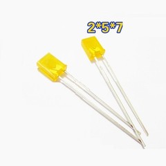 100PCS 2x5x7mm 2*5*7MM Rectangle LED Yellow Colour Yellow Light Emitting Diode S