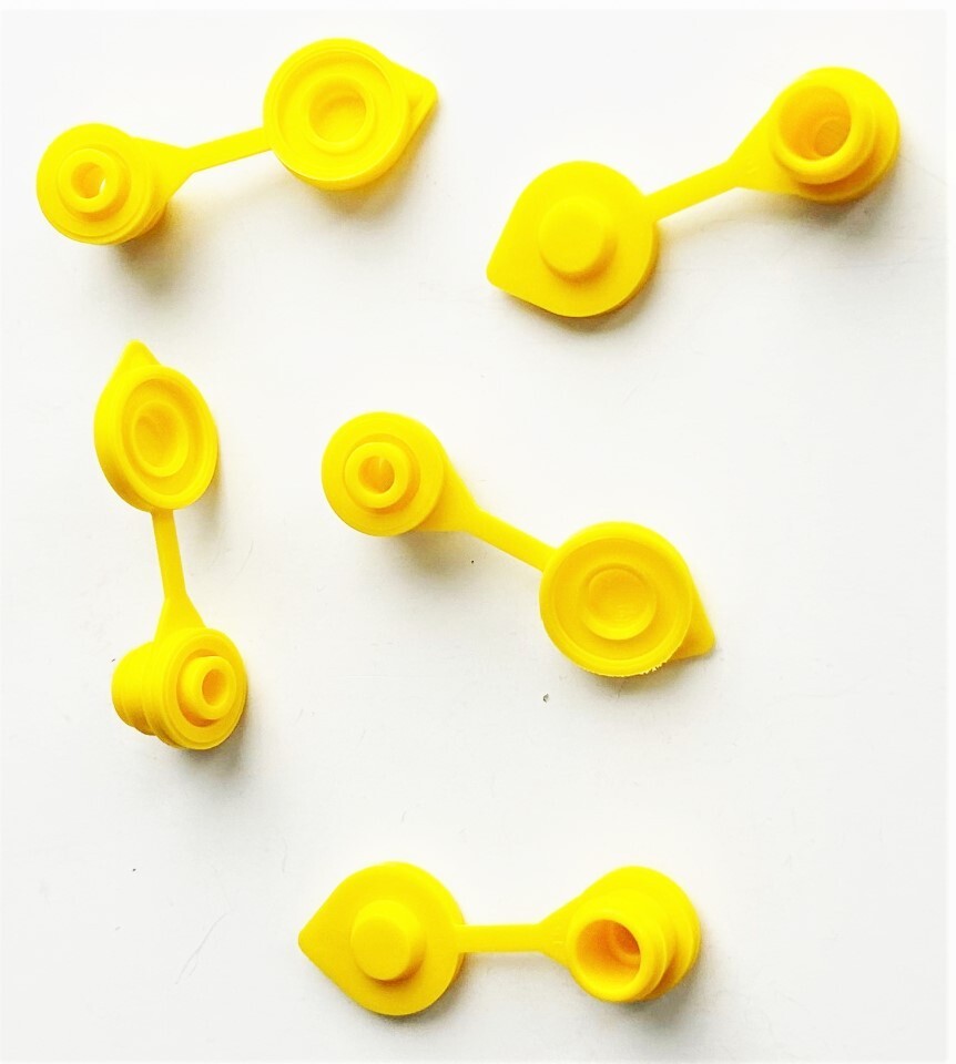 5 Yellow Fuel Gas Can Jug Vent Replacement Caps For Blitz Eagle Midwest USA MADE
