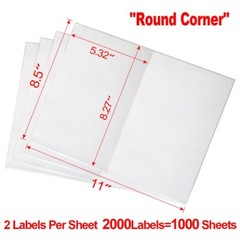 Premium Half Sheet 2000 Shipping Postage Labels 8.5×5.5 Blank Paper