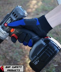 MECHANICS WORK GLOVES MAJESTIC ARMORSKIN SYNTHETIC LEATHER BLUE LARGE 2137BL