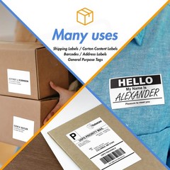 OfficeSmartLabels ZE1114100 [ 1.25″ x 1″ ] [1.25″x1″] 4 Rolls-Adhesive, White