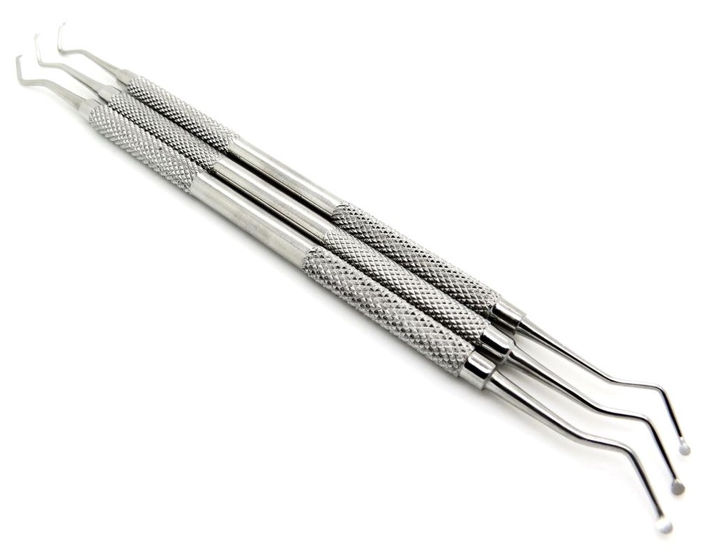 NEW DENTAL EXCAVATOR SET OF 3 RESTORATIVE SPOON DOUBLE ENDED PREMIUM INSTRUMENTS