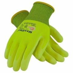 PIP 34-874FY MaxiFlex Ultimate HI VIS Micro Foam Nitrile Grip WORK GLOVES 12 PR