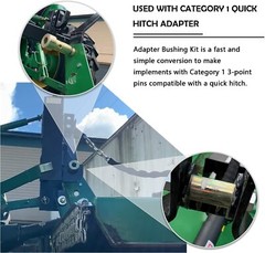TK95029 Quick Hitch Bushing Kit Heavy Duty Steel for Category 1 3-Point Tractors