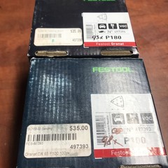 Festool 497393-P100 Grit Box 98x And 497396- P180 Box 93x , Granat 93V Abrasives