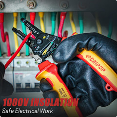 Insulated Wire Stripper and Cutter with Tool Storage Case, 1000V Insulated Multi