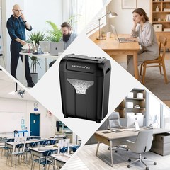 QUIETLEMON 8-Sheet Commercial Office Shredder Paper Destroy Strip-Cut Heavy-duty