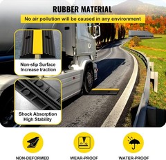 4 Pack of 1-Channel Rubber Cable Protector Ramps Heavy Duty 18000Lbs Load Cap…