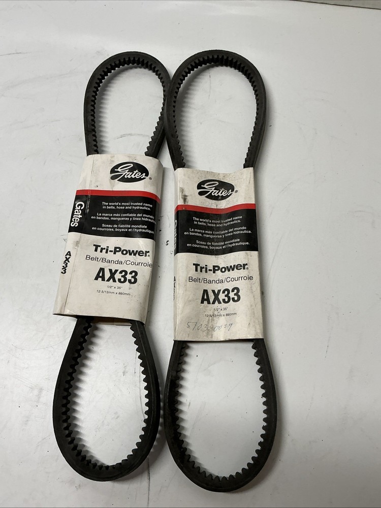Lot of 2 Gates AX33 Tri-Power Belt. Z-654s
