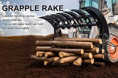 Pre-Sale Heavy-Duty 72” Root Rake Clam Grapple Attachment Fits Skid Steer