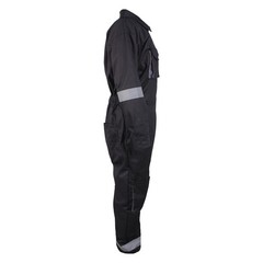 Men Black Coverall Overall Boilersuit Construction Industrial Work Wear Jumpsuit