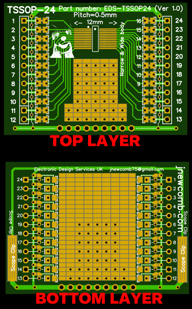4pcs TSSOP 0.5mm VSOP VSSOP STRIPBOARD Adaptor PCB Breakout MSOP QSOP MSSOP TSOP