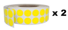 Royal Green Round Dot Stickers 17mm Neon Yellow 2440 Pack on Rolls