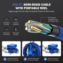 9 Inch Self-Leveling Sewer Camera 90m/295ft Pipe Inspection Camera w 512hz Sonde