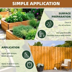 Garden Box Sealer Pro Grade 2 Gallons – Plant-Based, Non-Toxic Wood Sealer fo…