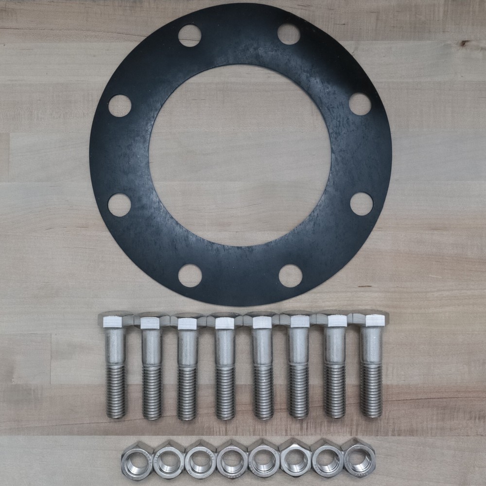 6 x 0.125 in. 150# Full Face 304 Stainless Steel Flange with Neoprene Gasket