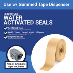 4 Pack Reinforced Water Activated Kraft Carton Sealing Gummed Tape 2.75″x450 ft