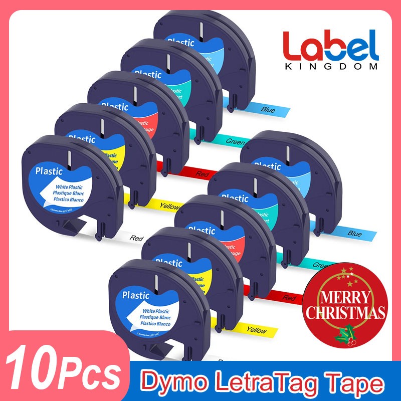 10Pcs 91331 91332 Plastic Tape Compatible DYMO Letratag Label Maker LT-100H