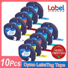 10Pcs 91331 91332 Plastic Tape Compatible DYMO Letratag Label Maker LT-100H