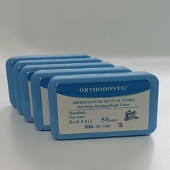 6x Dental Orthodontic Bondable Buccal Tubes MBT ROTH 022 1st 2nd Molar Non-conv