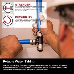 Pex-A Tubing Coil 1″ x 300 Ft Non-Barrier Flexible Blue Pipe for Potable Water