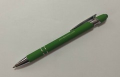 10ct Misprint/Overstock Lot Alpha Metal Soft Touch Stylus Click Pens KELLY GREEN