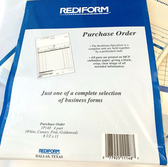 Rediform Carbonless Purchase Order Book -New 1L148 – 8.5″ x 11″ 17 Lines 4-Part