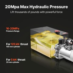 Uimoso 10 Quart Single Acting Hydraulic Pump for Dump Trailer DC 12V Power Unit