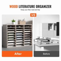 27-Pocket Document Organizer Medium Density Board with Non-Slip Feet