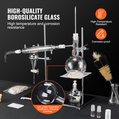 VEVOR Essential Oil Distillation Kit 500ml Distillation Apparatus 28 pcs Set