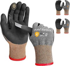 3 Pairs A7 Cut Resistant Work Gloves,Nitrile Coated Touchscreen Cutting Glove