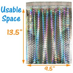 5X9″ 6X10, 8.5X12, 9.5X13″ Holographic Bubble Mailers, Metallic Padded Envelope
