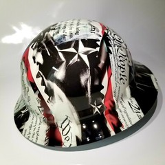 NEW FULL BRIM Hard Hat custom hydro dipped 2ND AMENDMENT IN YOUR FACE EDITION