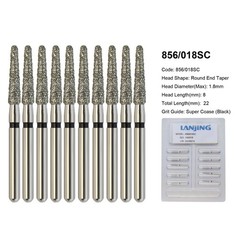 FG Dental Diamond Burs 856 850 Round End Taper Crown Prep Coarse Fine High Speed