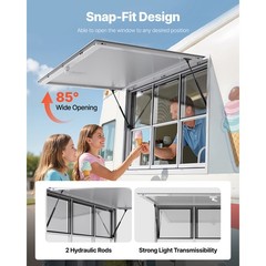 Uimoso 60x36in Concession Food Truck Serving Window with Aluminum Alloy Awning