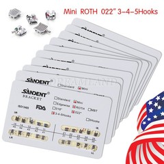 10 Packs Dental Orthodontic Metal Brackets Braces Mini Roth.022 Hooks 345