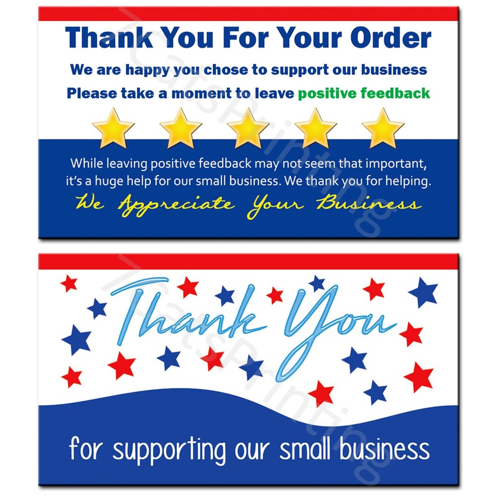 for eBay Thank You Cards Supporting Our Small Business For Your Order Purchase
