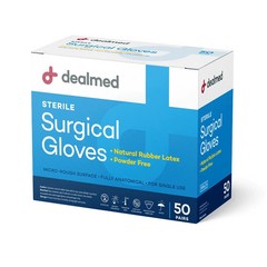 Dealmed Latex Gloves, Sterile, Multi-Layer, Size 8, (300 Pairs/Case)