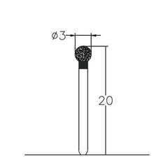 Spherical 3 mm Dia Extra Coarse Grit Diamond Bur 5/Pack [1672-001.30EC1]