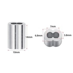 100 Pieces 1/8 inch Wire Rope Aluminum Sleeves Cable Crimps and 16 Pcs M3 Sta…