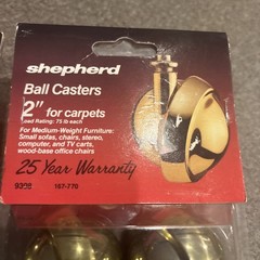 (2) VINTAGE PAIR SHEPHERD CARPET CASTERS METAL WHEEL STEM TYPE 2″ NEW 1980s