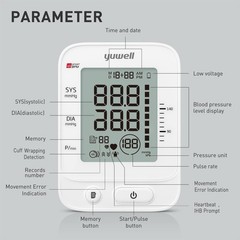 yuwell Blood Pressure Monitor, Large Upper Arm Large, White