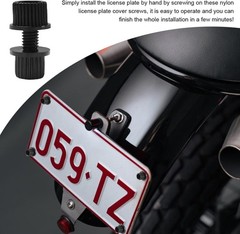 16PCS Nylon Motorcycle License Plate Screws Frame Holder Bolts & Nuts Plastic