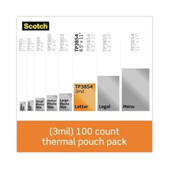 Scotch TP3854100 9″ x 11.5″ 3 mil Laminating Pouches – Gloss Clear (100/PK) New