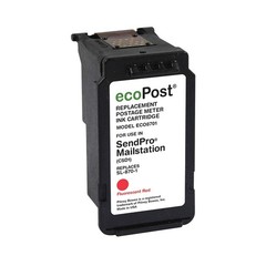 ecoPost Remanufactured Postage Meter Ink Cartridge for Pitney Bowes SL-870-1 Red