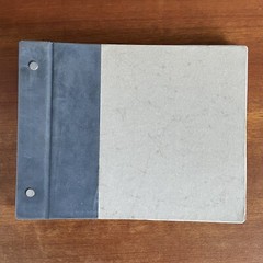 Vintage Unused Blank Book Blue Gray Paper Brads Binding 11.25 x 8.75 in