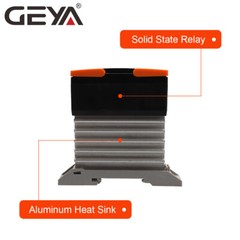 GEYA Single Phase Solid State Relay SSR-10/25/40DD 3-32DC to 5-220DC &Heat Sink