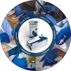 GLOVEWORKS HD Medical Blue Latex Gloves, Box of 50, 13 Mil, Size Medium, 12 I…