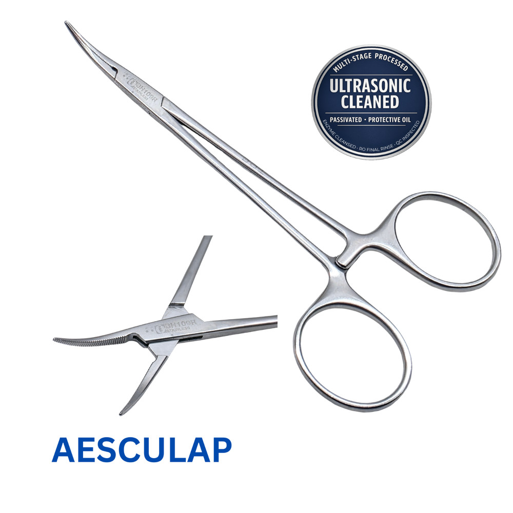 AESCULAP BH109R MICRO-HALSTED Hemostatic Mosquito Forceps 5″- Ultrasonic Cleaned