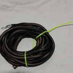 2-Conductor Copper Battery Cable w/ Ring Terminals 100ft 6-7 AWG Black